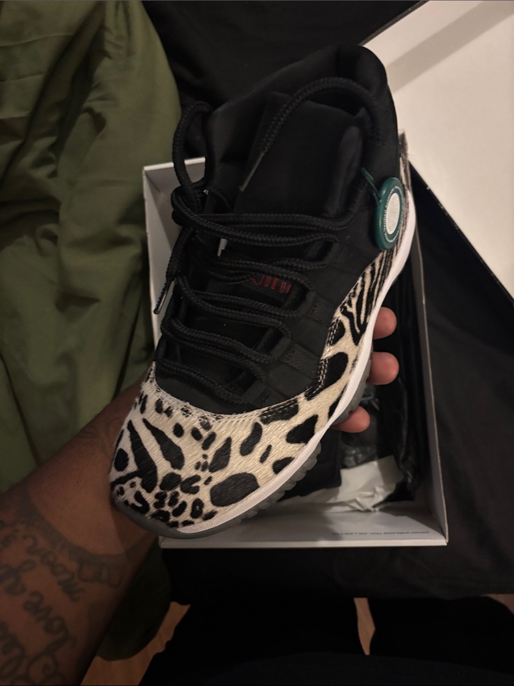 Black and White Animal Print Sneakers